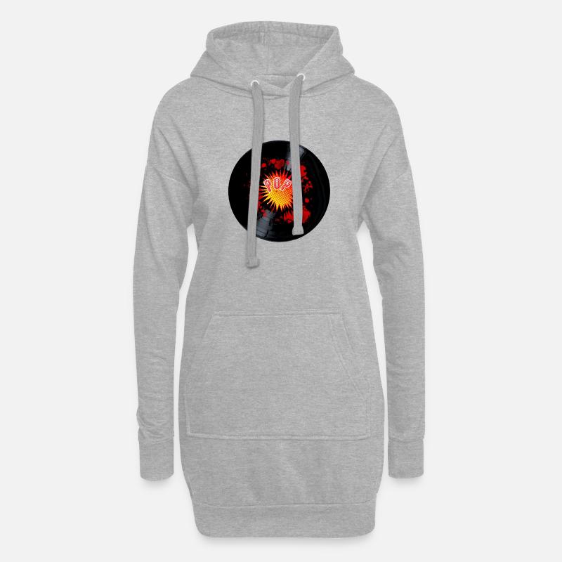 Exploding Pop Music Long Playing Record - Sweat-shirt à capuche long Femme - gris chiné