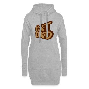 Cats Papa Paw Logo - Sweat-shirt à capuche long Femme - gris chiné - Devant
