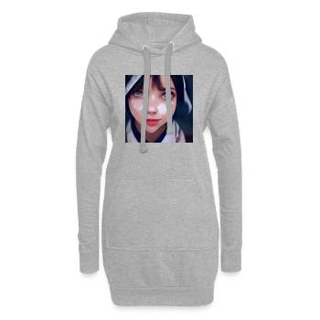 Manga Girl - Sweat-shirt à capuche long Femme - gris chiné - Devant