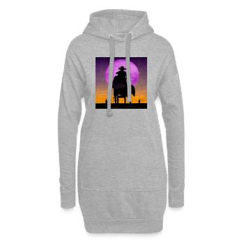 Purple Cowboy - Sweat-shirt à capuche long Femme - gris chiné - Devant