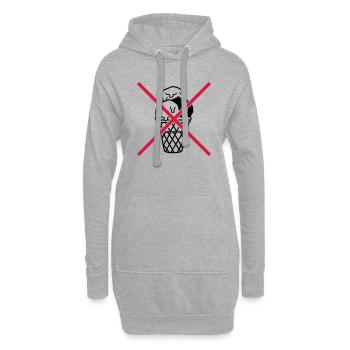 Schild keine Eiskugeln Waffel - Hoodie-Kleid - Grau meliert - Vorne