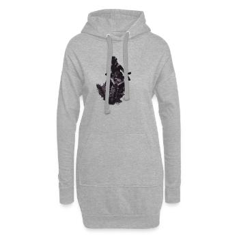 Motocross gris - Sweat-shirt à capuche long Femme - gris chiné - Devant
