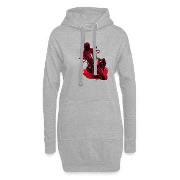GS Fahrer Schräglage rot - Hoodie-Kleid - Grau meliert - Vorne