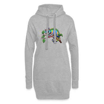 Bunter Chamäleon - Hoodie-Kleid - Grau meliert - Vorne