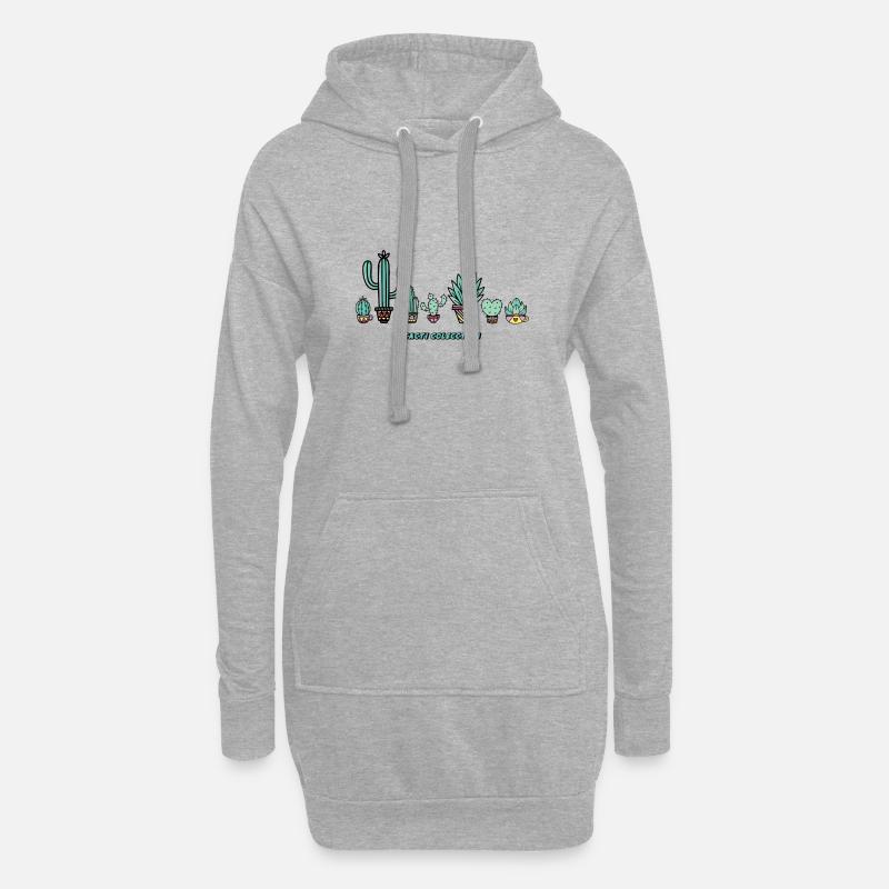 Kaktus-Sammlung. - Hoodie-Kleid - Grau meliert