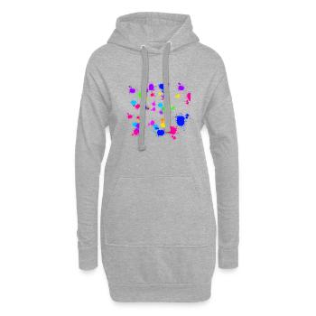 Bunte Kleckserei - Hoodie-Kleid - Grau meliert - Vorne