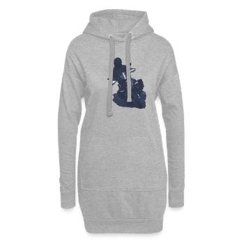GS Fahrer Schräglage grau - Hoodie-Kleid - Grau meliert - Vorne