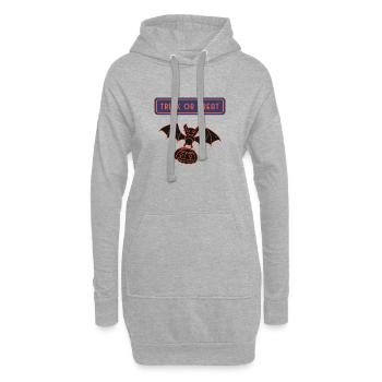 Süßes oder Saures einfaches Halloween - Hoodie-Kleid - Grau meliert - Vorne