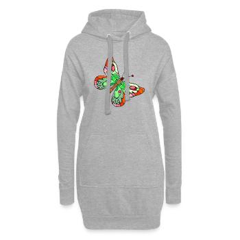 Papillon - Sweat-shirt à capuche long Femme - gris chiné - Devant