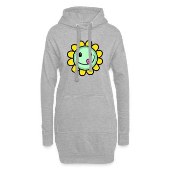 Funny Cartoon Daisy Flower - Hoodie Dress - heather grey - Front