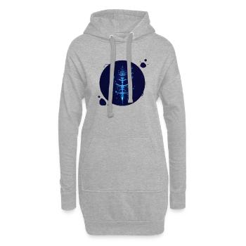 Collection Mystique ~ bleu nuit ~ n°9 - Sweat-shirt à capuche long Femme - gris chiné - Devant