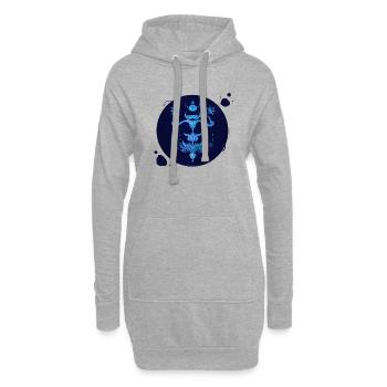 Collection Mystique ~ bleu nuit ~ n°5 - Sweat-shirt à capuche long Femme - gris chiné - Devant