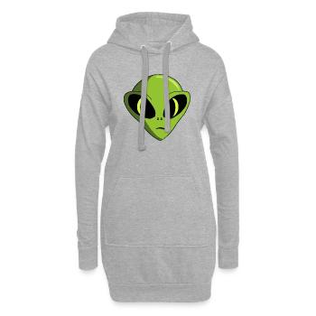 Alien Kopf - Hoodie-Kleid - Grau meliert - Vorne