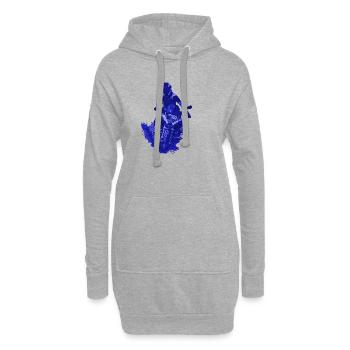 Motocross Motorrad blau - Hoodie-Kleid - Grau meliert - Vorne