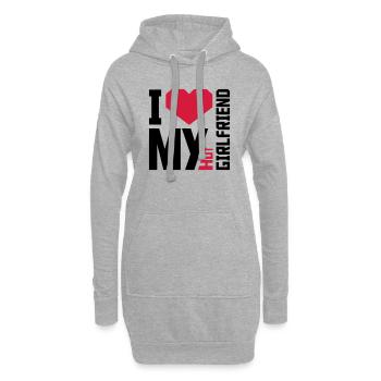 J’aime ma petite amie - Sweat-shirt à capuche long Femme - gris chiné - Devant