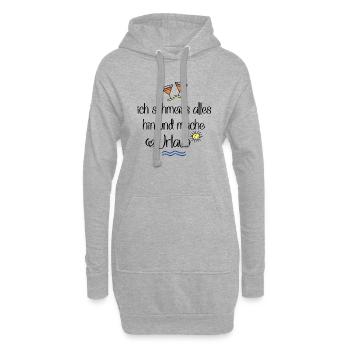Urlaub machen und feiern - Hoodie-Kleid - Grau meliert - Vorne