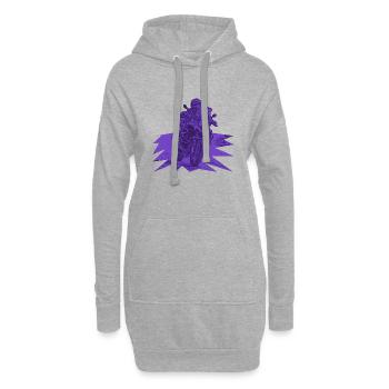 Adventure Bike Kurve lila - Hoodie-Kleid - Grau meliert - Vorne
