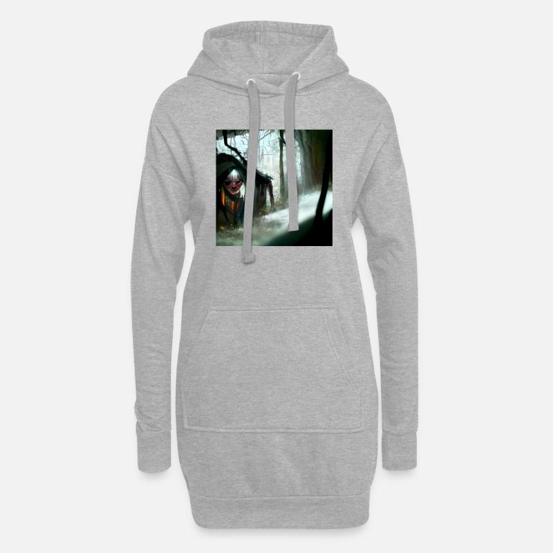 Perdu - Sweat-shirt à capuche long Femme - gris chiné