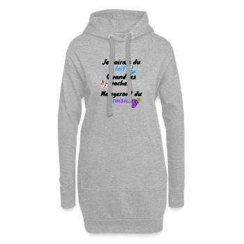 Je boirais du lait quand les vaches mangeront du.. - Sweat-shirt à capuche long Femme - gris chiné - Devant