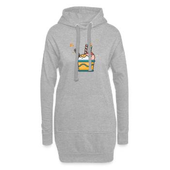 Glace étoilée - Sweat-shirt à capuche long Femme - gris chiné - Devant