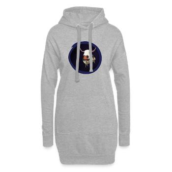 Vache dans l’espace - Sweat-shirt à capuche long Femme - gris chiné - Devant