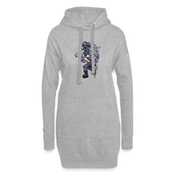 Capitaine Pirate Zombie - Sweat-shirt à capuche long Femme - gris chiné - Devant