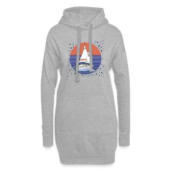 Segelboote - Hoodie-Kleid - Grau meliert - Vorne
