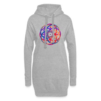 cercle couleurs - Sweat-shirt à capuche long Femme - gris chiné - Devant