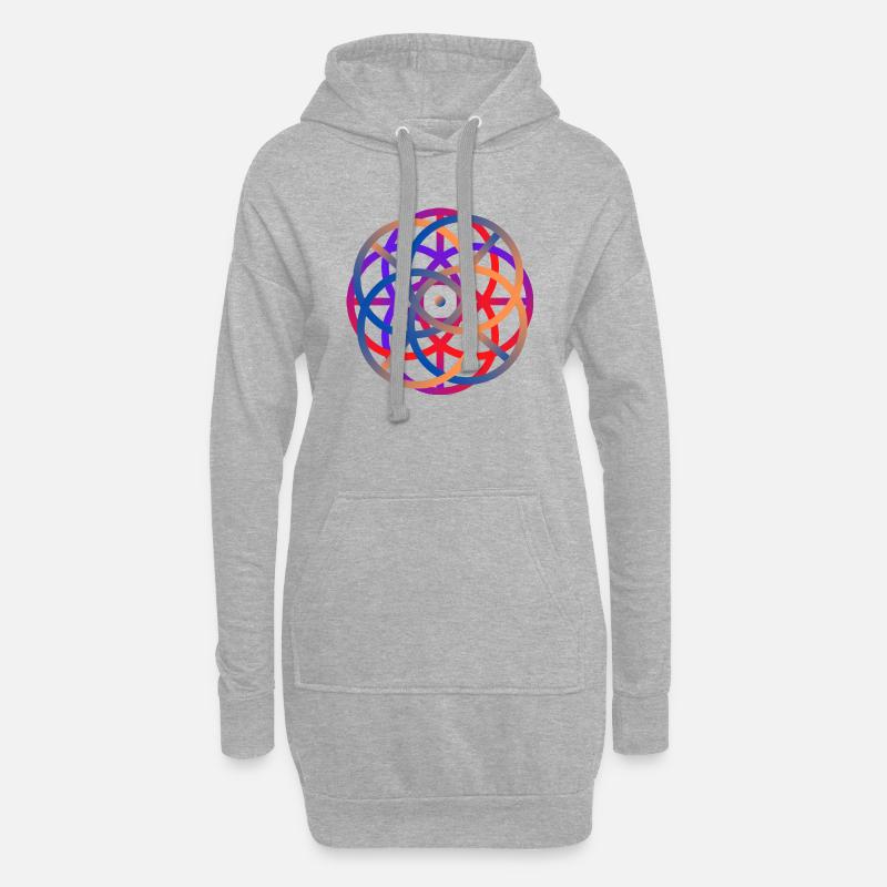 Farbkreis - Hoodie-Kleid - Grau meliert