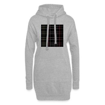 Vertikale und horizontale Linien - Hoodie-Kleid - Grau meliert - Vorne