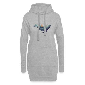 Wal, Bohrinsel, Umwelt - Hoodie-Kleid - Grau meliert - Vorne