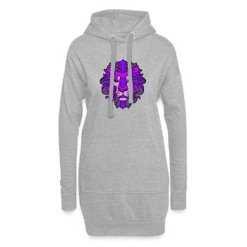 Violettes Löwenmaskendesign - Hoodie-Kleid - Grau meliert - Vorne