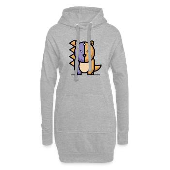 Drôle de dessin animé Dragon Bear - Sweat-shirt à capuche long Femme - gris chiné - Devant