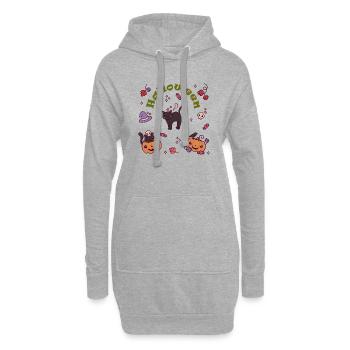 L’heure d’Halloween. Chat citrouille d’Halloween. - Sweat-shirt à capuche long Femme - gris chiné - Devant