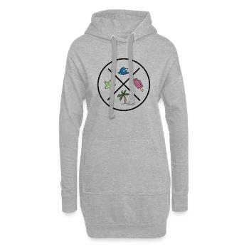 Design amusant pour l’été - Sweat-shirt à capuche long Femme - gris chiné - Devant