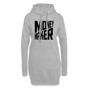 Logo à succès money maker - Sweat-shirt à capuche long Femme - gris chiné - Devant