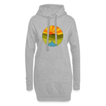 Lever du soleil - Sweat-shirt à capuche long Femme - gris chiné - Devant