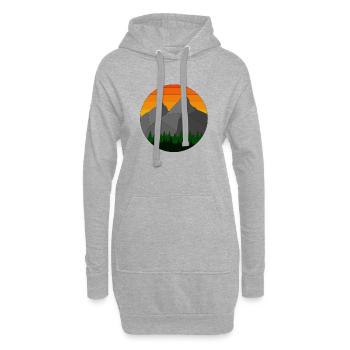 Paysage montagneux (Version Eve) - Sweat-shirt à capuche long Femme - gris chiné - Devant