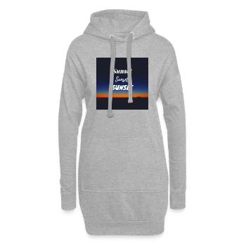 Sunset - Sonnenuntergang - Hoodie-Kleid - Grau meliert - Vorne