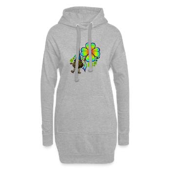 Gnome Tie Dye Trèfle Trèfle Saint-Patrick - Sweat-shirt à capuche long Femme - gris chiné - Devant