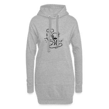 Figure de bâton étrange - Sweat-shirt à capuche long Femme - gris chiné - Devant