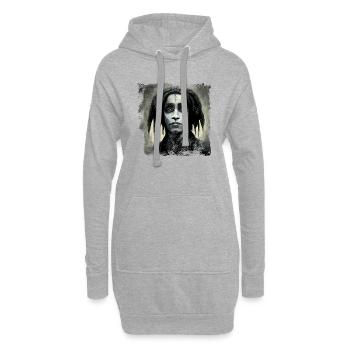 Gothic Rasta - Hoodie Dress - heather grey - Front
