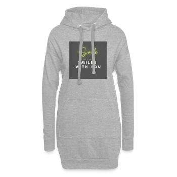 écrire - Souriez et le monde sourit avec vous - Sweat-shirt à capuche long Femme - gris chiné - Devant
