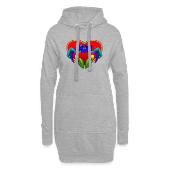 Krabbe auf Hertz - Hoodie-Kleid - Grau meliert - Vorne
