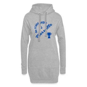 On craint dégun à Marseille - Sweat-shirt à capuche long Femme - gris chiné - Devant