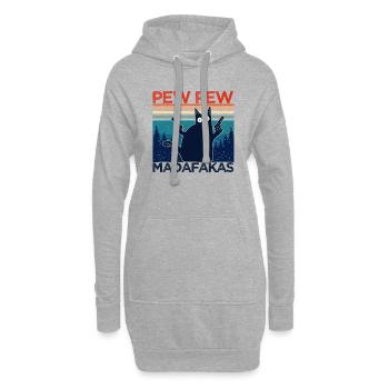pew pew funny cat lustige katze geschenkidee - Hoodie-Kleid - Grau meliert - Vorne