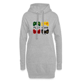 play game - Sweat-shirt à capuche long Femme - gris chiné - Devant