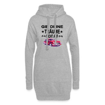 Auto - Hoodie-Kleid - Grau meliert - Vorne
