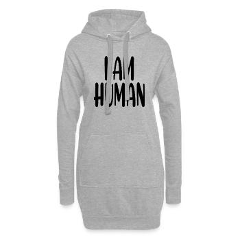 I am Human - Hoodie-Kleid - Grau meliert - Vorne