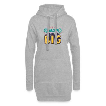 T shirt dream big - Sweat-shirt à capuche long Femme - gris chiné - Devant